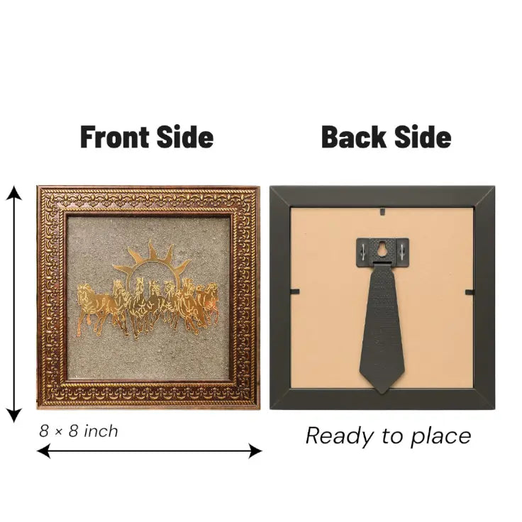 7 Horse Pyrite Dust Prosperity Frame