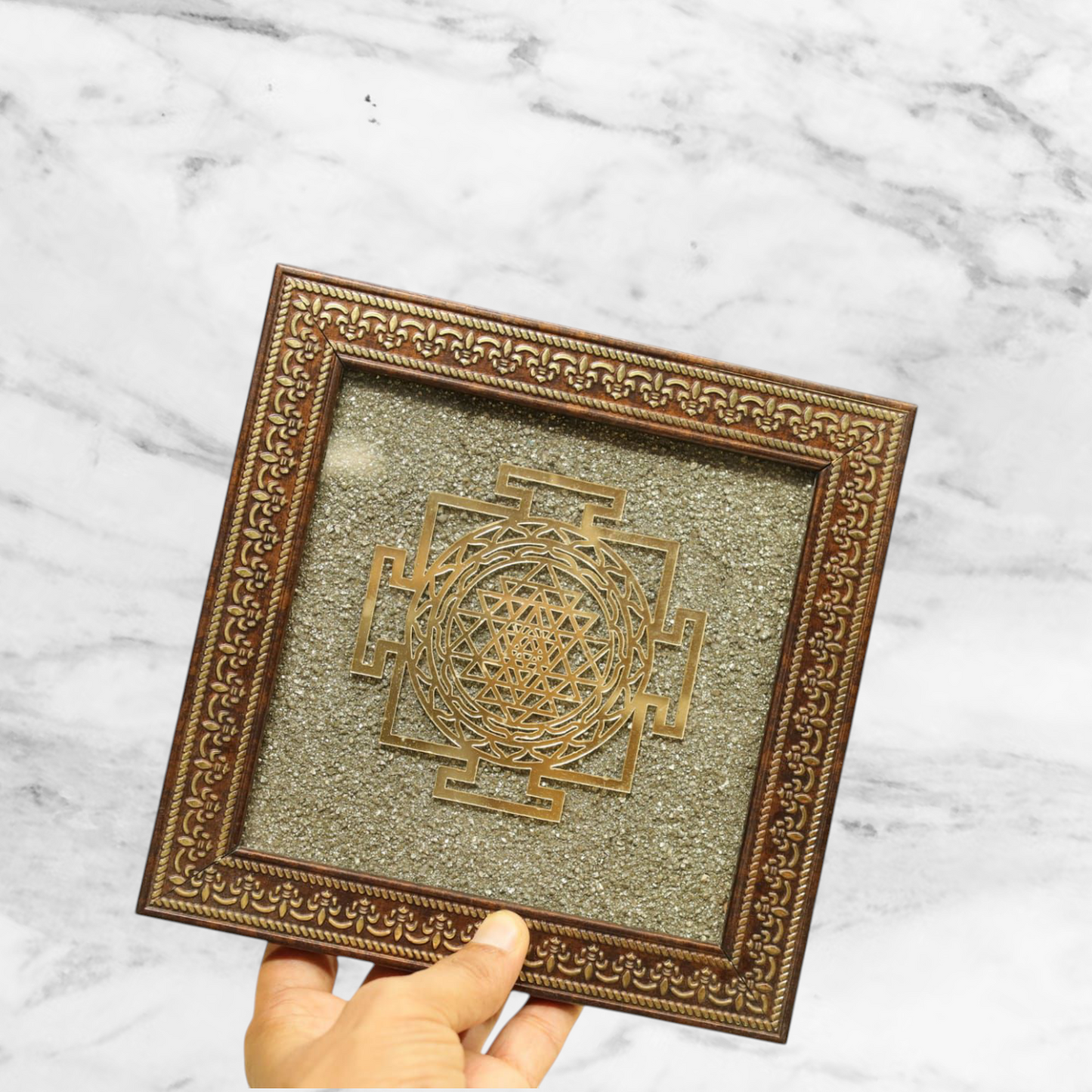 Pyrite Shree Yantra Frame