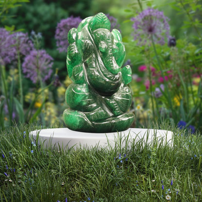 Natural Green Jade Lord Ganesha