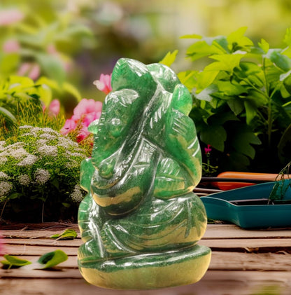 Natural Green Jade Lord Ganesha