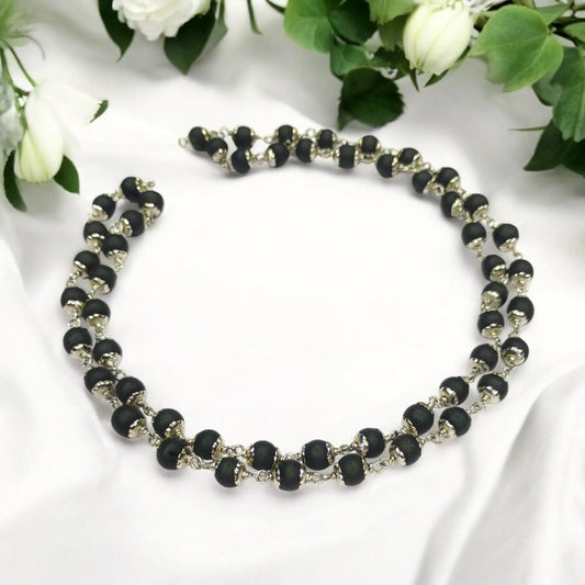 Silver Coated Karungali Mala