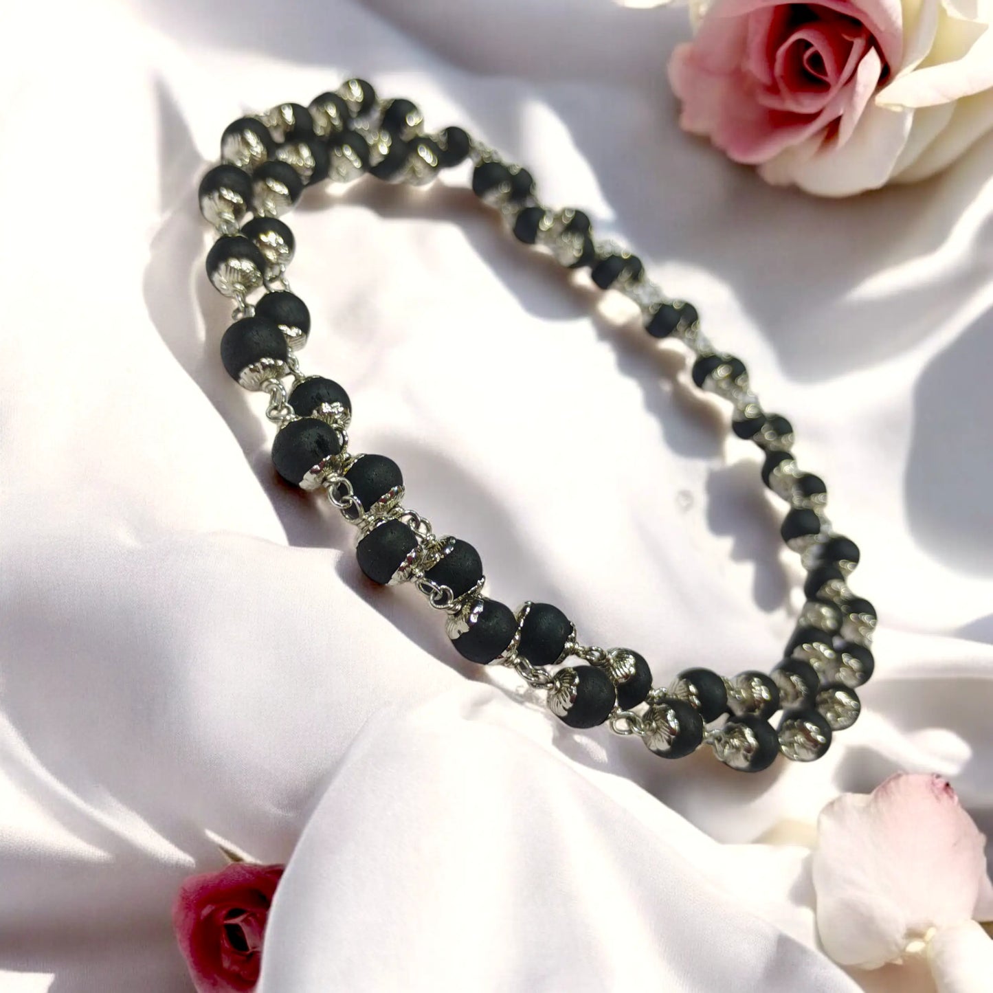 Silver Coated Karungali Mala