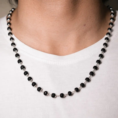 Silver Coated Karungali Mala